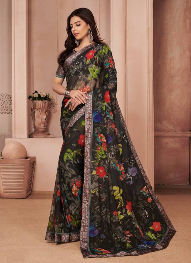 Mintorsi Thalaivi Latest Fancy Designe Weightless With Satin Lace Paty Wear Sarees Collection